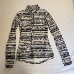 Nike Pro Pullover Womens‎ Medium 1/4 Zip Shirt Dri Fit Thumb Holes Active Gray